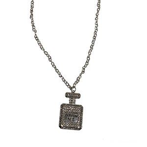 necklace perfume bottle crystal silver fashion jewelry